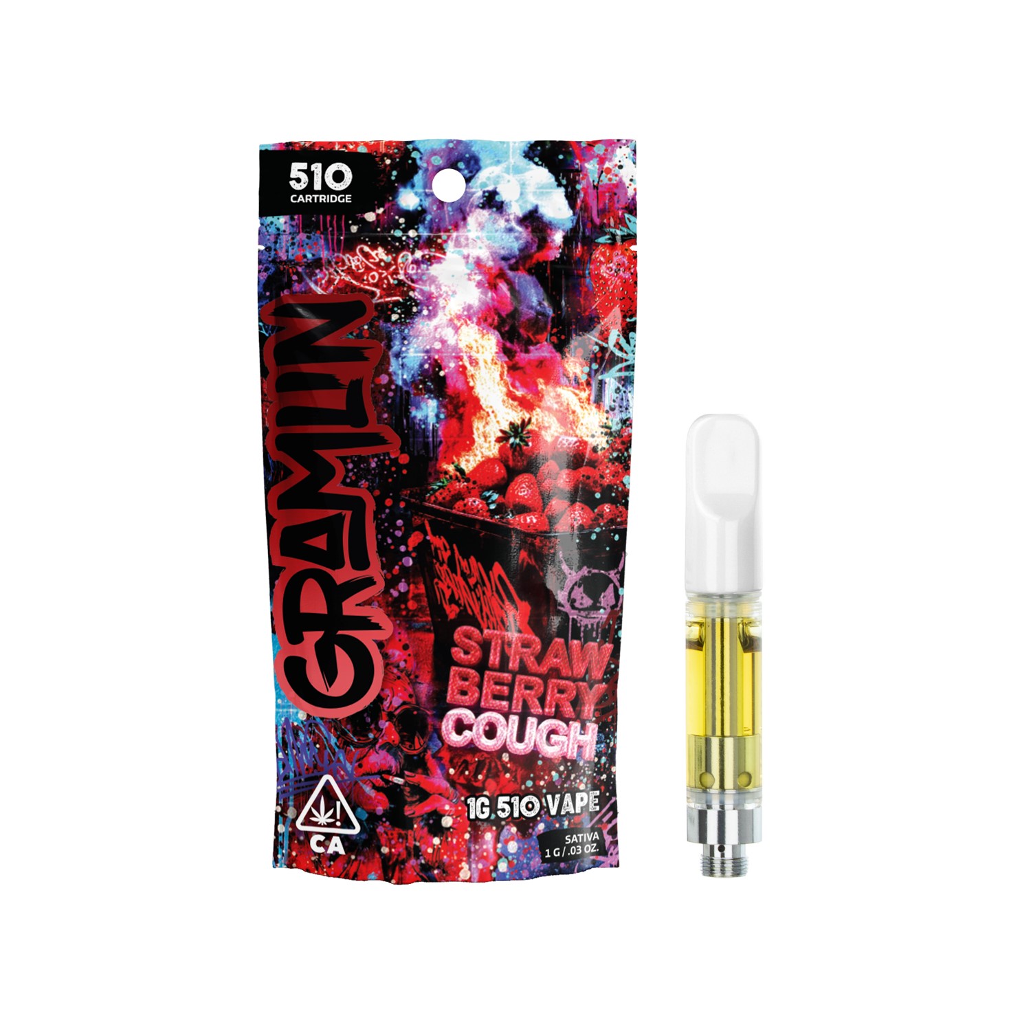 Photograph of product: GRAMLIN 510 VAPE CARTRIDGE - STRAWBERRY COUGH 1G