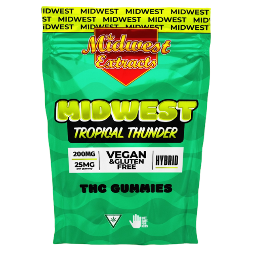 Photograph of product: Midwest Extracts Tropical Thunder Gummies 8 Pieces 200mg TH-oui