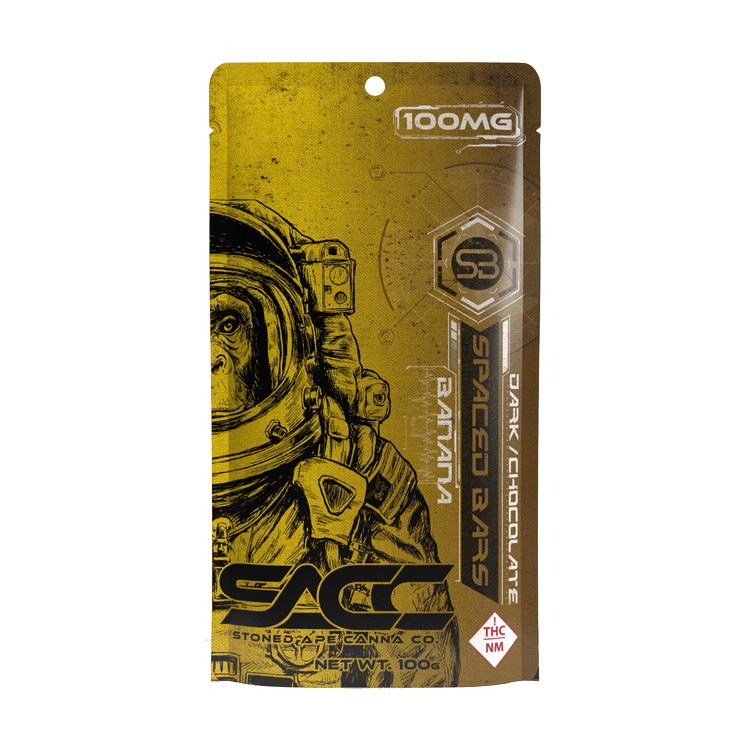 Photograph of product: 100MG Banana Dark Chocolate Spaced Bar- Stoned Ape