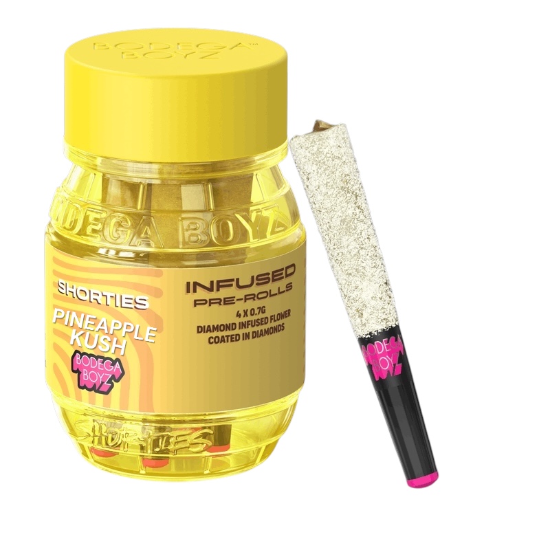 Photograph of product: Bodega Boyz Pineapple Kush Infused Prerolls 4pk 2.8G