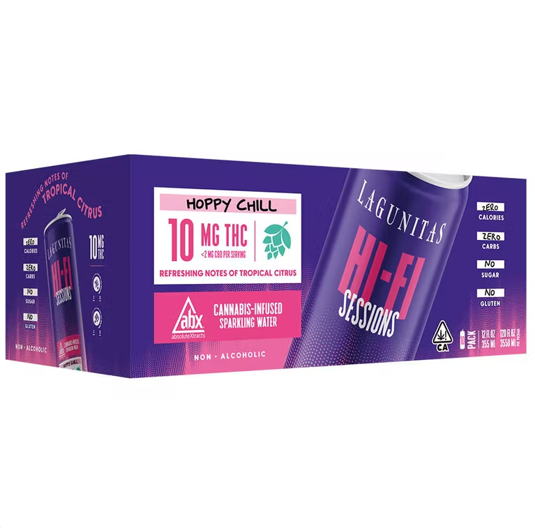 Photograph of product: Lagunitas Hi-Fi Hops | Hi-Fi Sessions - Hoppy Chill (10 Pack) | 100mg (10mg TH-oui per can)