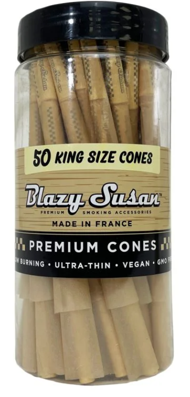Photograph of product: Blazy Susan Pre-Rolled Cones
King Size 50ct Jar