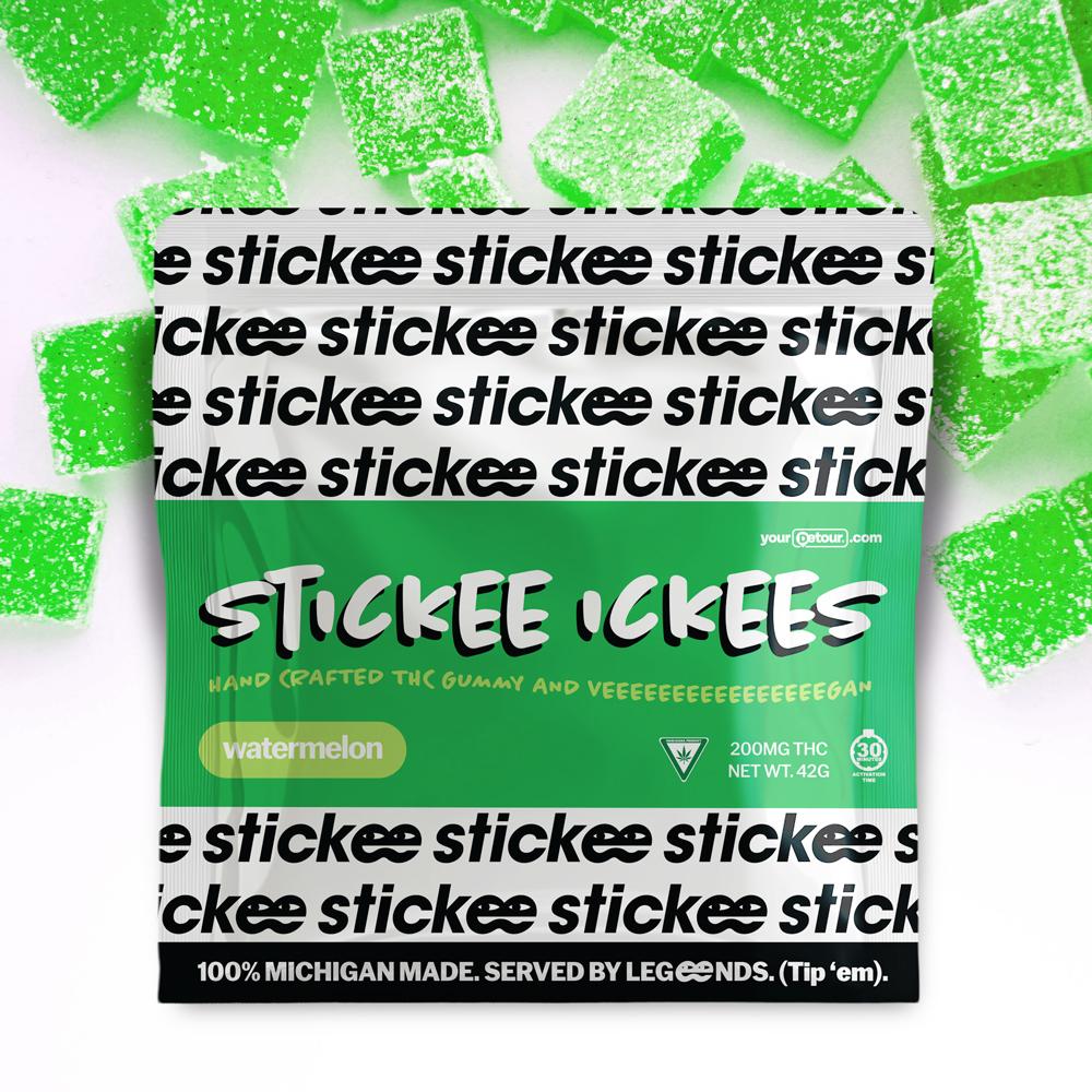 Photograph of product: Stickee-ickees | 200mg Gummies | Watermelon