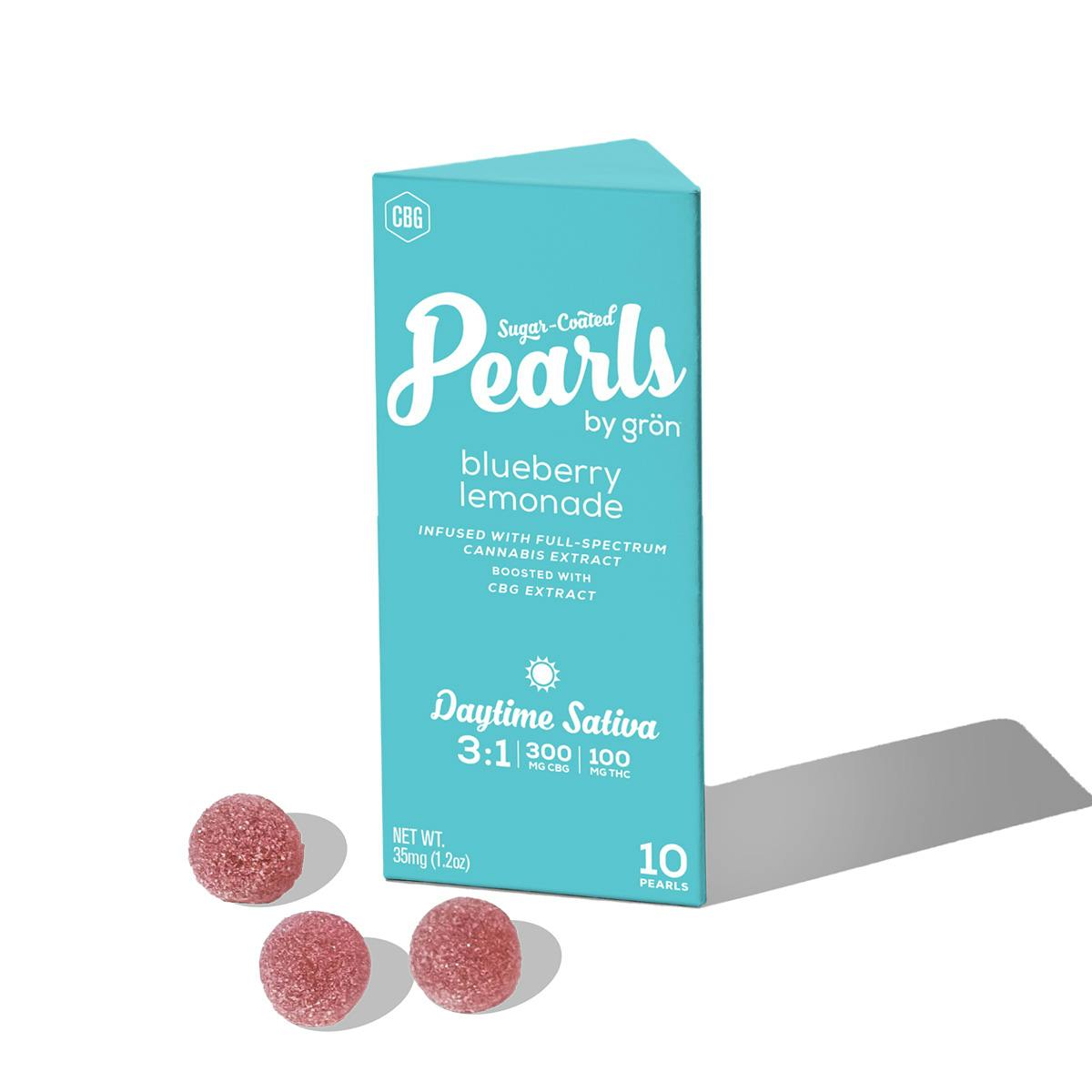 Photograph of product: Blueberry Lemonade 1:3 TH-oui|CBG Pearls By Grn | Edibles | 100mg (10mg TH-oui x 10)