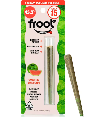 Photograph of product: WATERMELON 1G INFUSED PREROLL