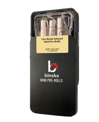 Photograph of product: BINSKE LEMONBERRY STOMPER 7PK LIVE RESIN INFUSED PRE-ROLLS