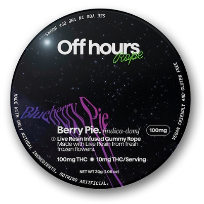 Photograph of product: Offhours | BerryPie-Blueberry pie | live resin rope| oui'd Dom.| 100mg