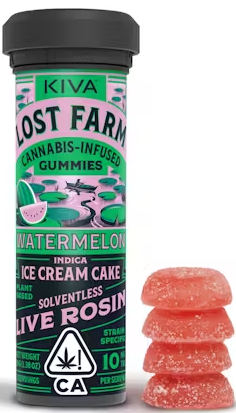 Photograph of product: Watermelon x Ice Cream Cake [I] - 100MG Live Rosin Gummies 10PK