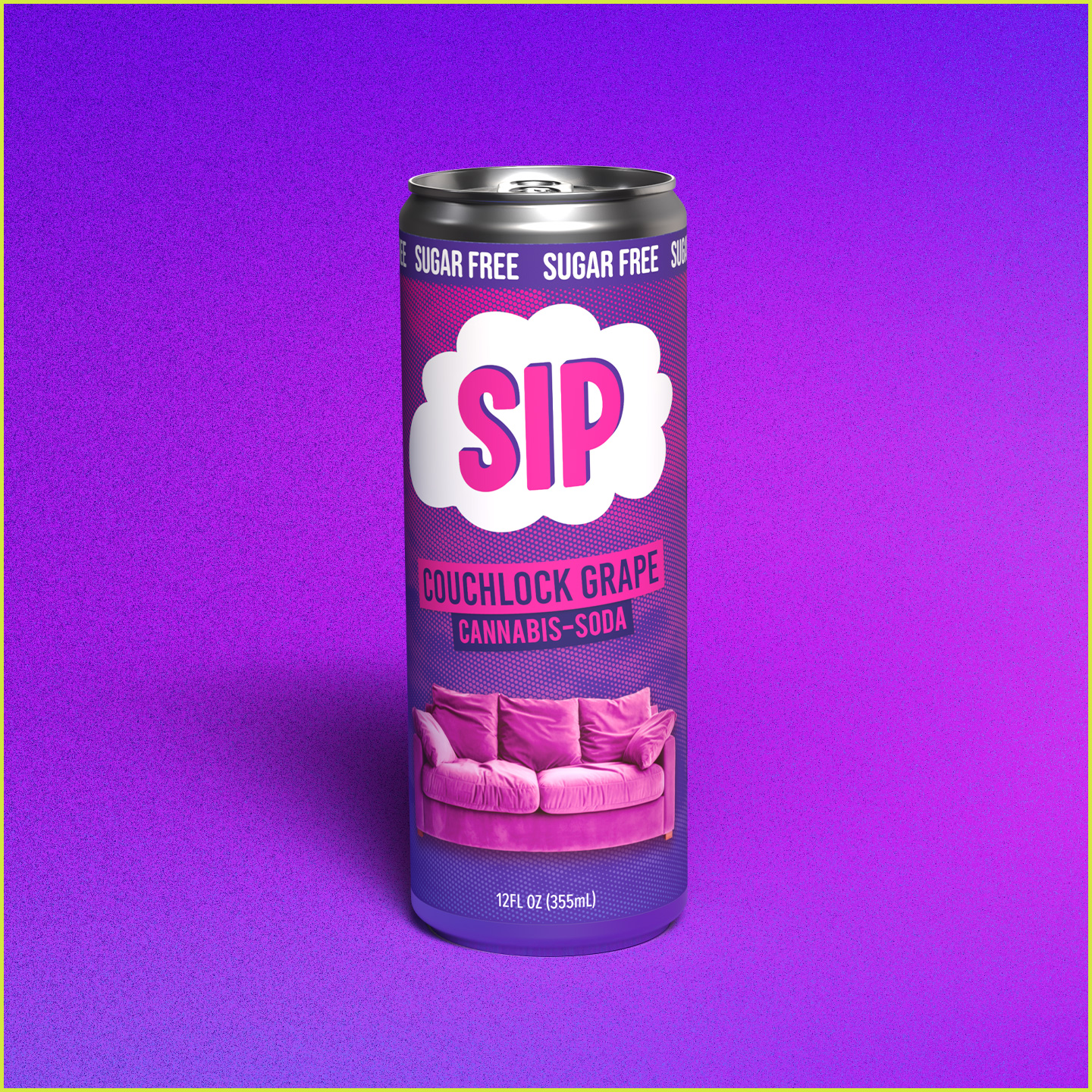 Photograph of product: Couchlock Grape | Sugar Free Soda | 5mg