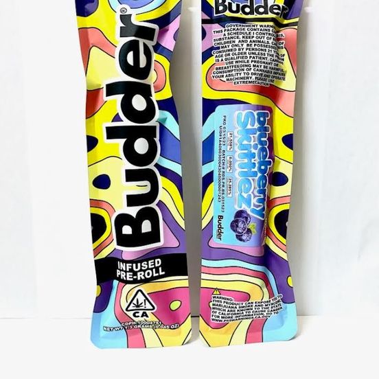 Photograph of product: D. Budder 1.3g Infused Pre Roll - Blueberry Skittlez (H) - 