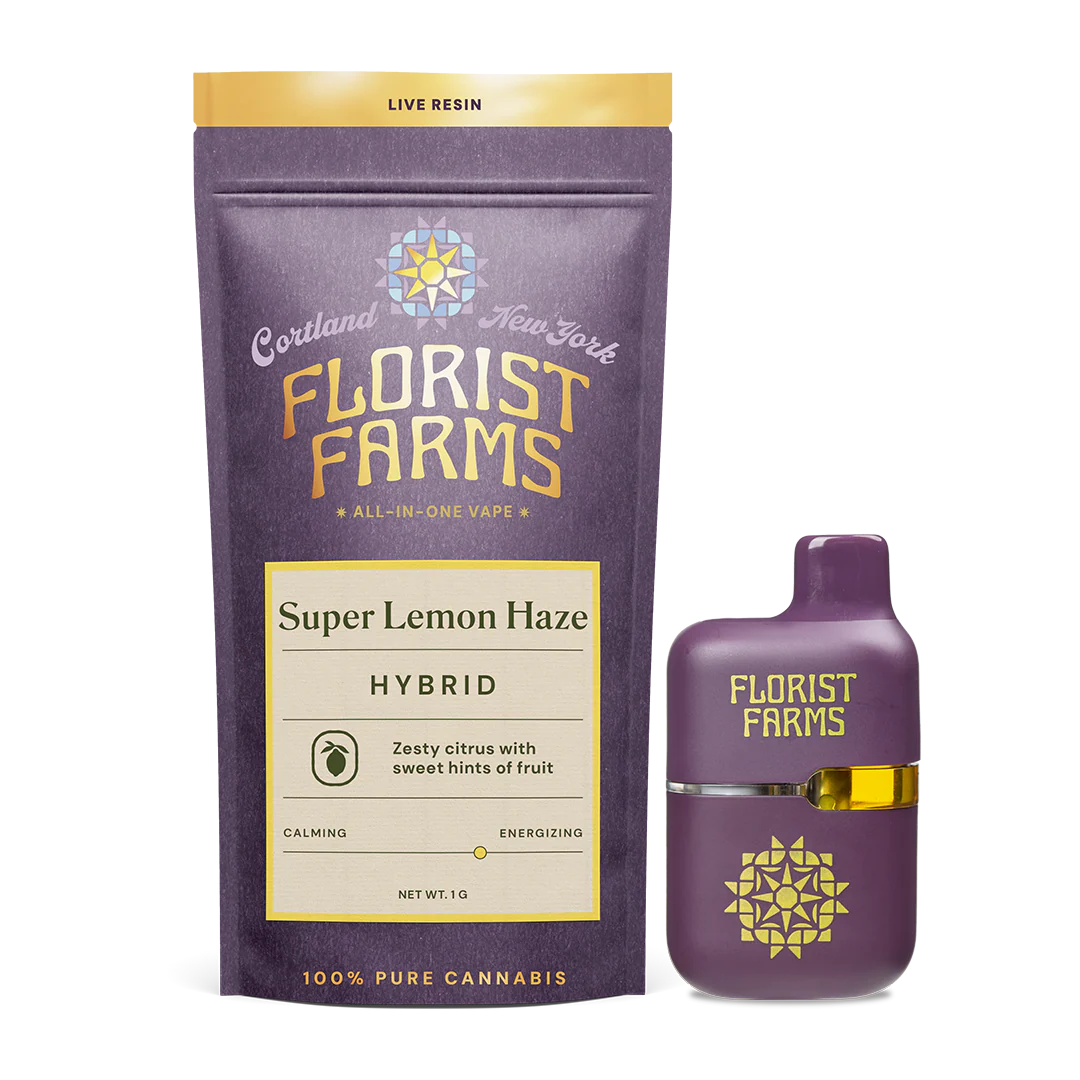 Photograph of product: Florist Farms | Super Lemon Haze | Live Resin | All-In-One-Vape