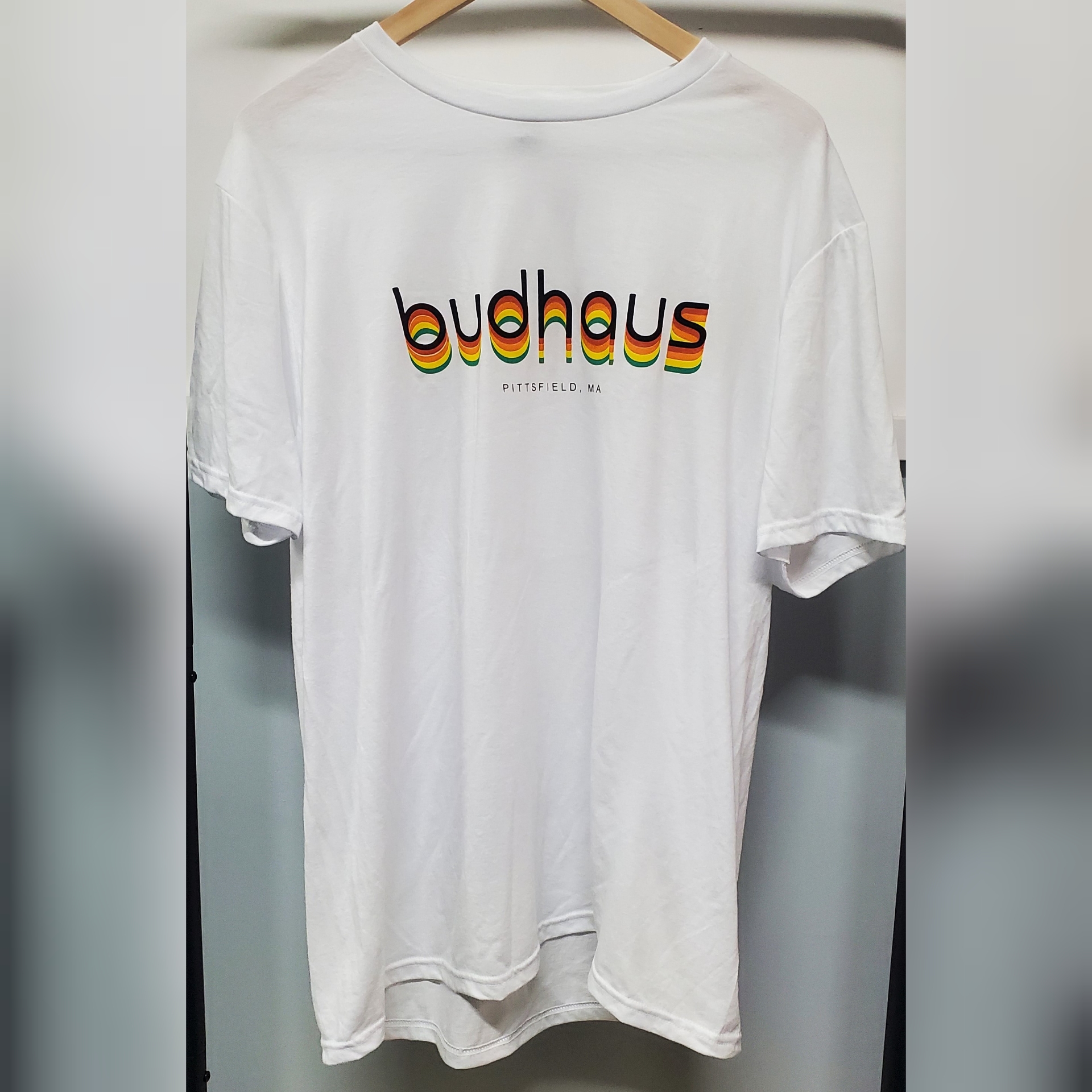 Photograph of product: Budhaus Layered Logo T-Shirt - White - X-Large