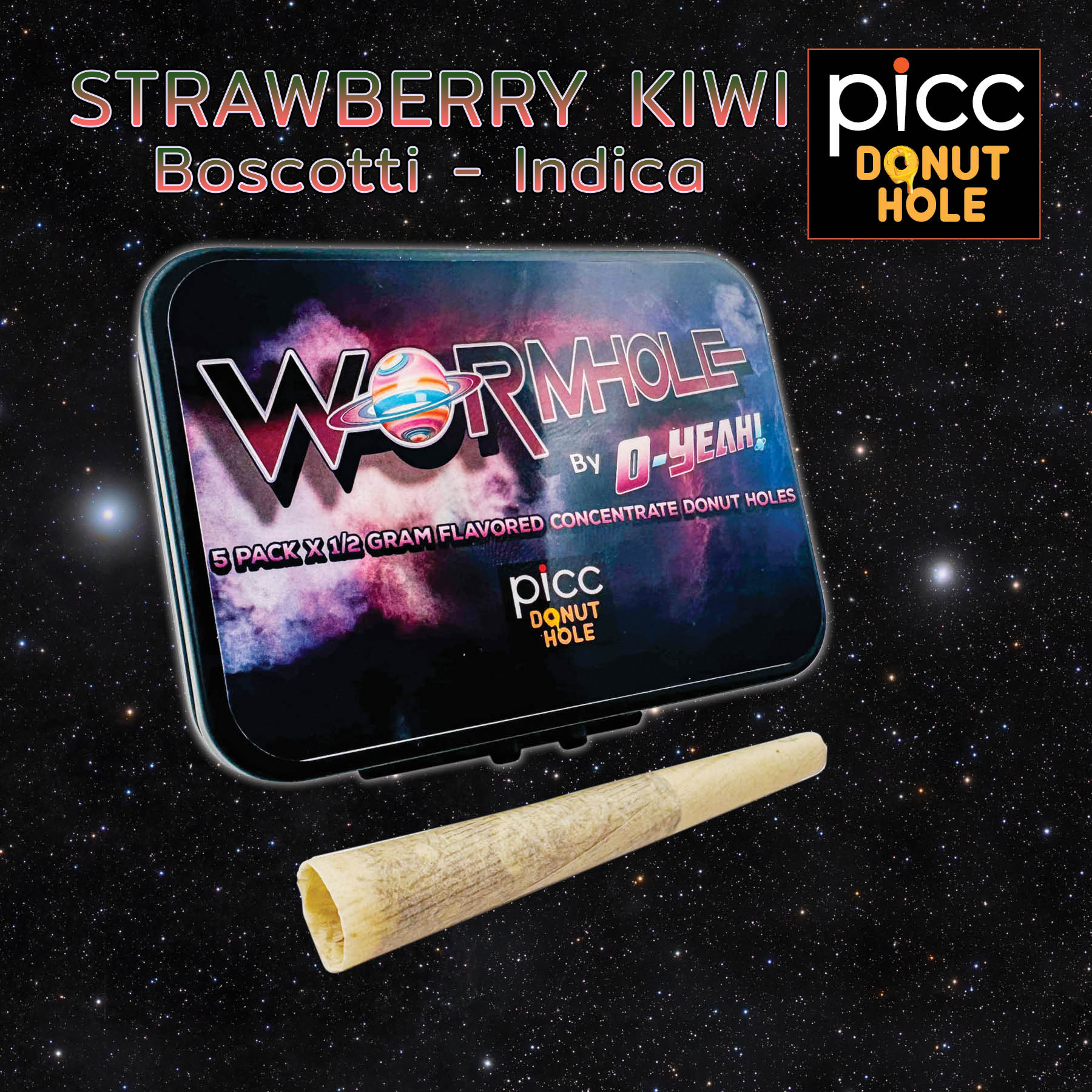 Photograph of product: Strawberry Kiwi Sangeria | O-Yeah Wormholes | 5pk | 2.5g