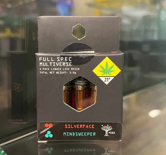 Photograph of product: Silverface x Mindsweeper 5x1g Multiverse Live Resin Vape Cartridge Pack Full Spec W6-44