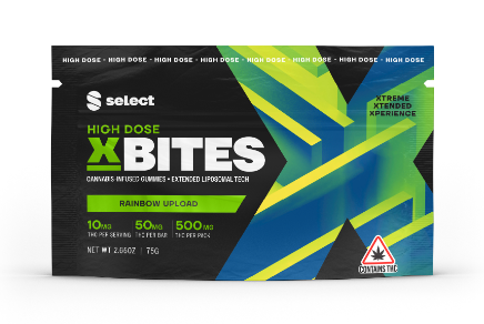 Photograph of product: X-Bites High Dose Rainbow Upload Gummies 500mg (10-Pack | 50mg Each)