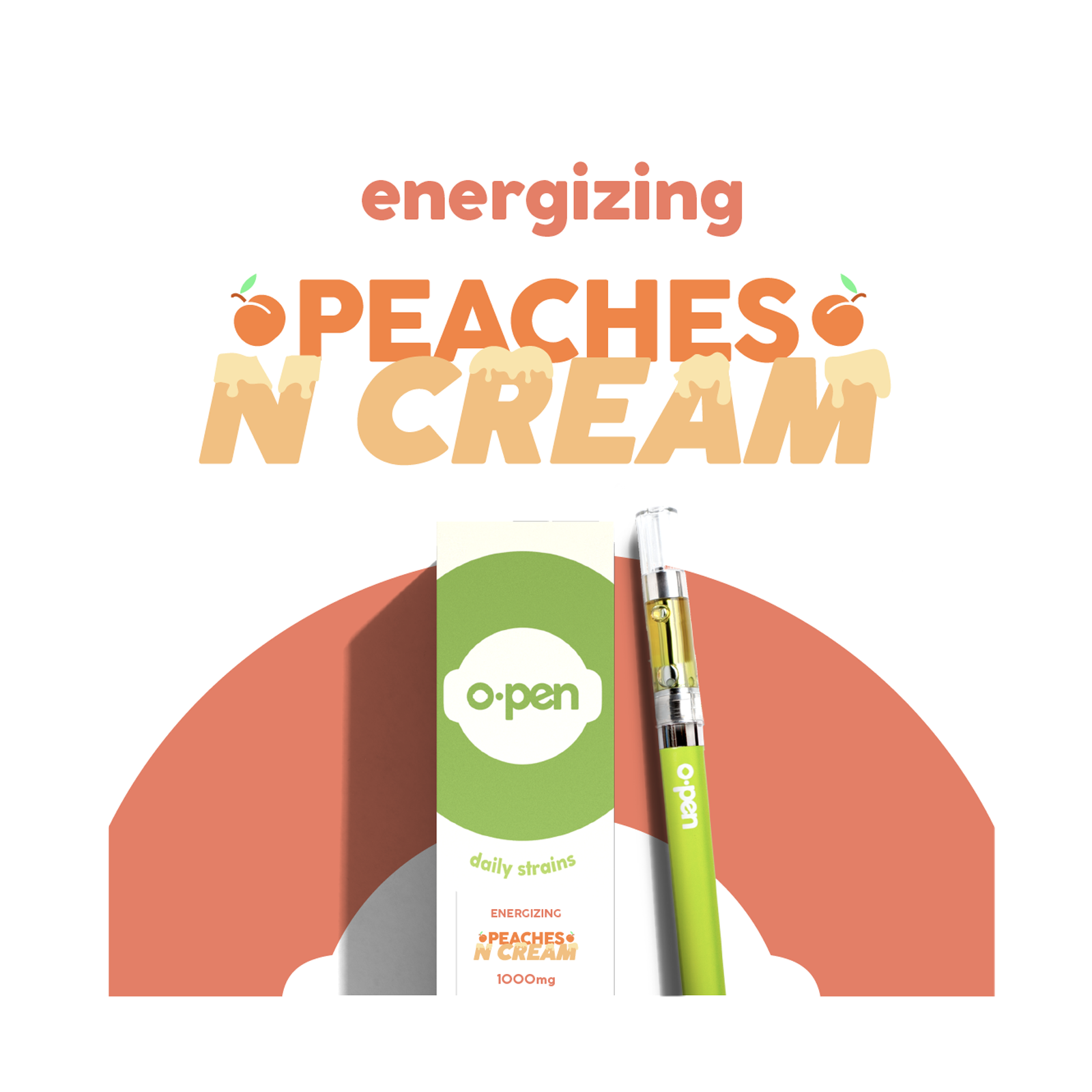 Photograph of product: Daily Strains Peaches n Cream Energizing Cartridge | 1g