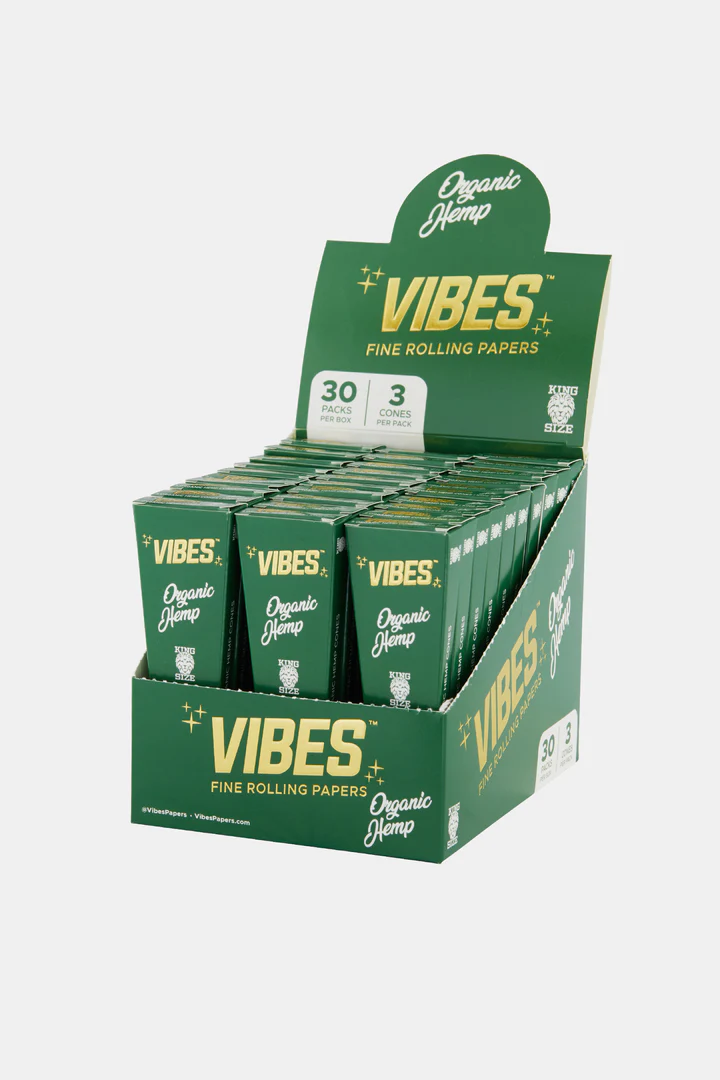 Photograph of product: Vibes Organic Hemp King Cones 3pk