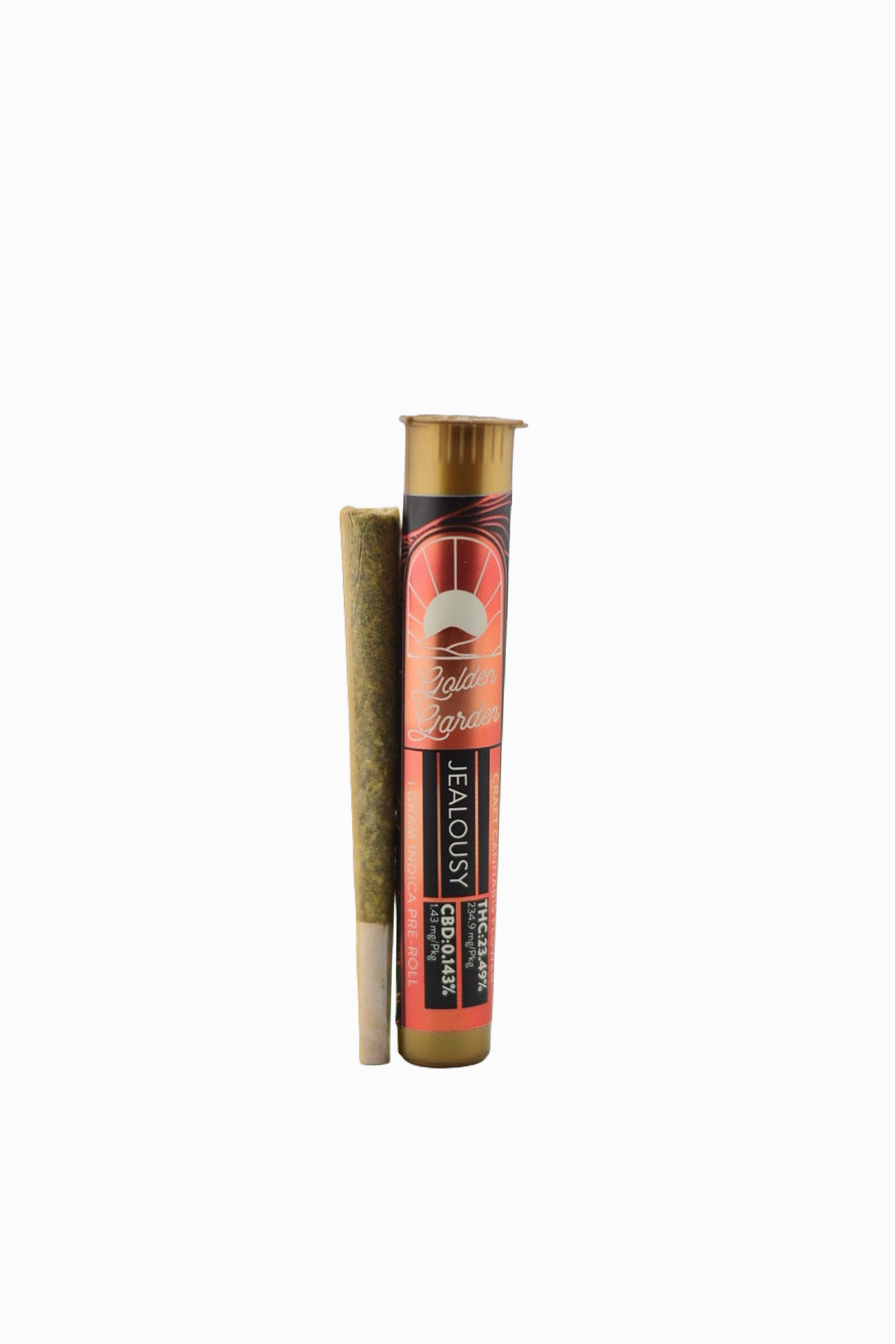 Photograph of product: Golden Garden | Preroll | Jealousy | 1g 1pk