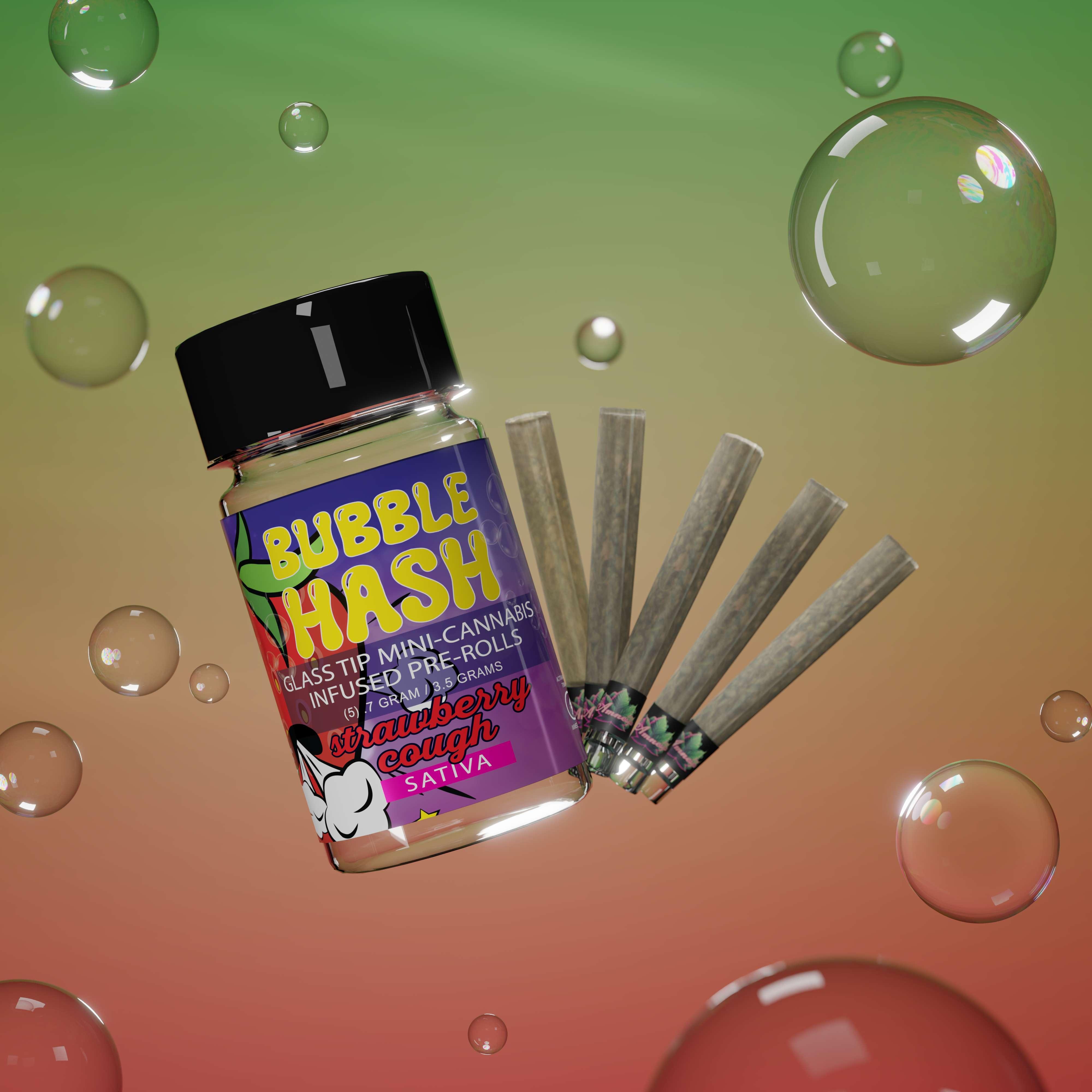 Photograph of product: Amnesia - 5-Pack .7g Bubble au chocolat Infused Prerolls - Strawberry Cough