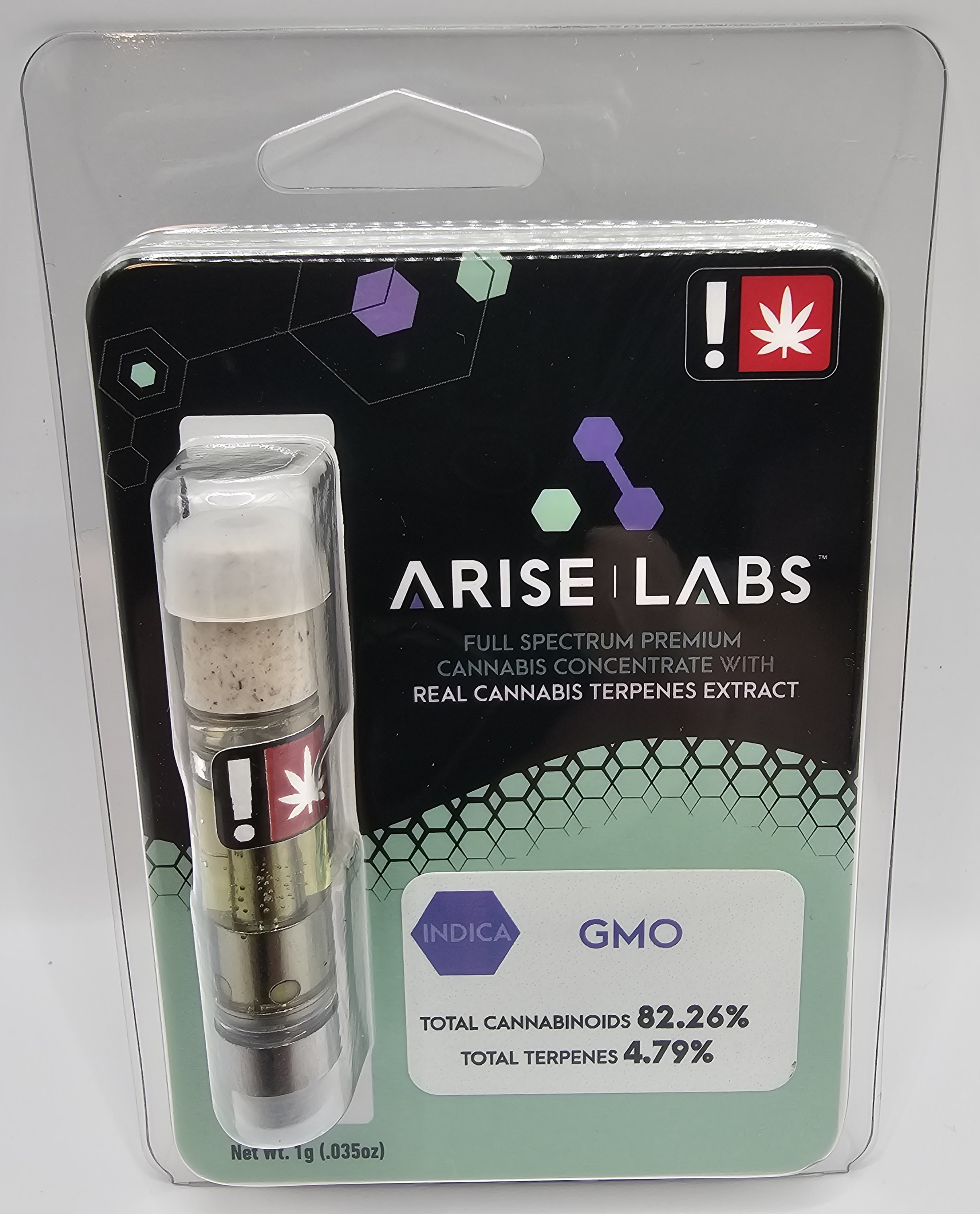 Photograph of product: Cartridge - 1g Arise Distillate - GMO - Green Leaf Special