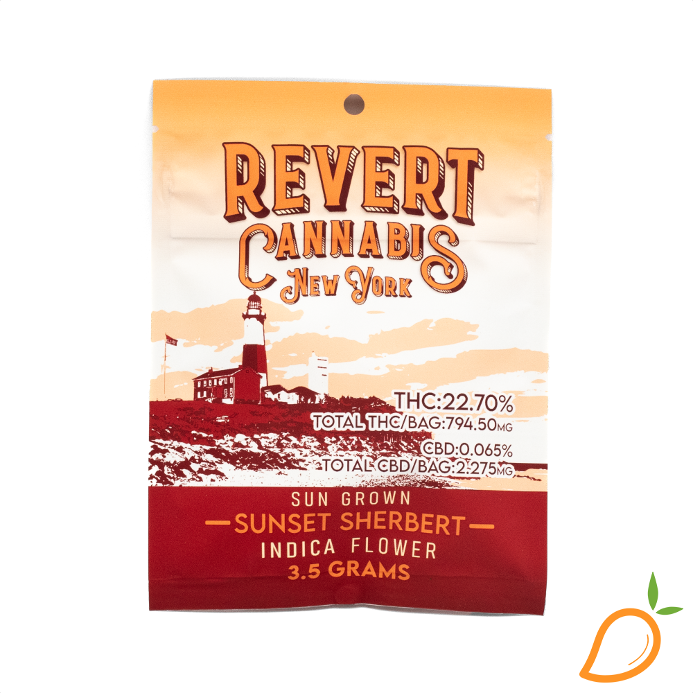 Photograph of product: 3.5g Sunset Sherbet Prepackaged Flower Revert