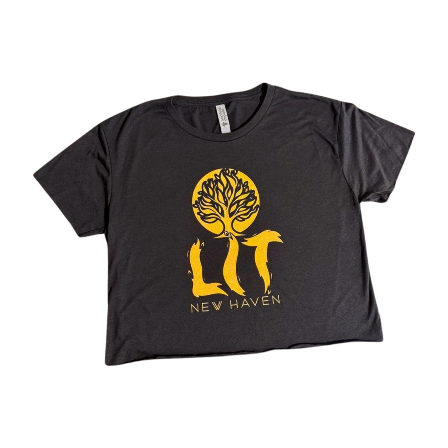 Photograph of product: LIT | Cropped Tee | T-Shirts | Blk/Yellow (S)