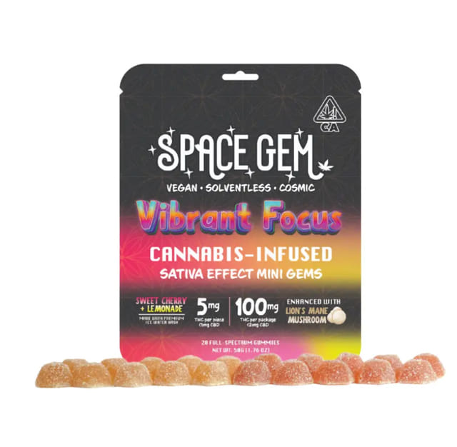 Photograph of product: Sativa Vibrant Focus Mini Gem Gummies 100mg - 