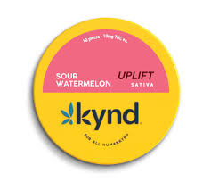 Photograph of product: Kynd Uplift Sour Watermelon Gummies 20pk 100mg