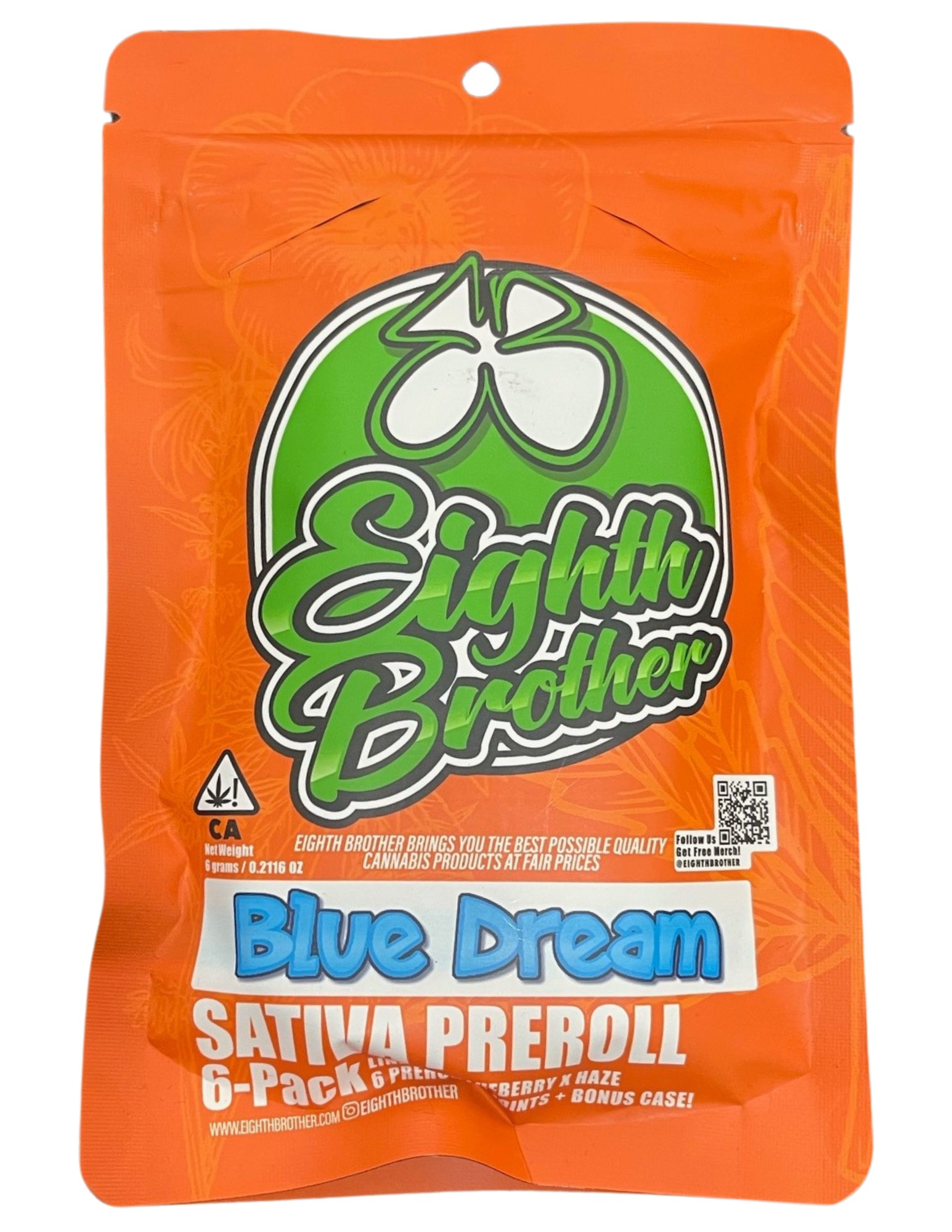 Photograph of product: Eighth Brother 6PK Prerolls Blue Dream 6G