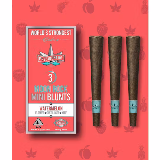 Photograph of product: Watermelon [I] | Pee-Wee Moon Rock Mini Blunts 2.1G (3pk) | Presidential