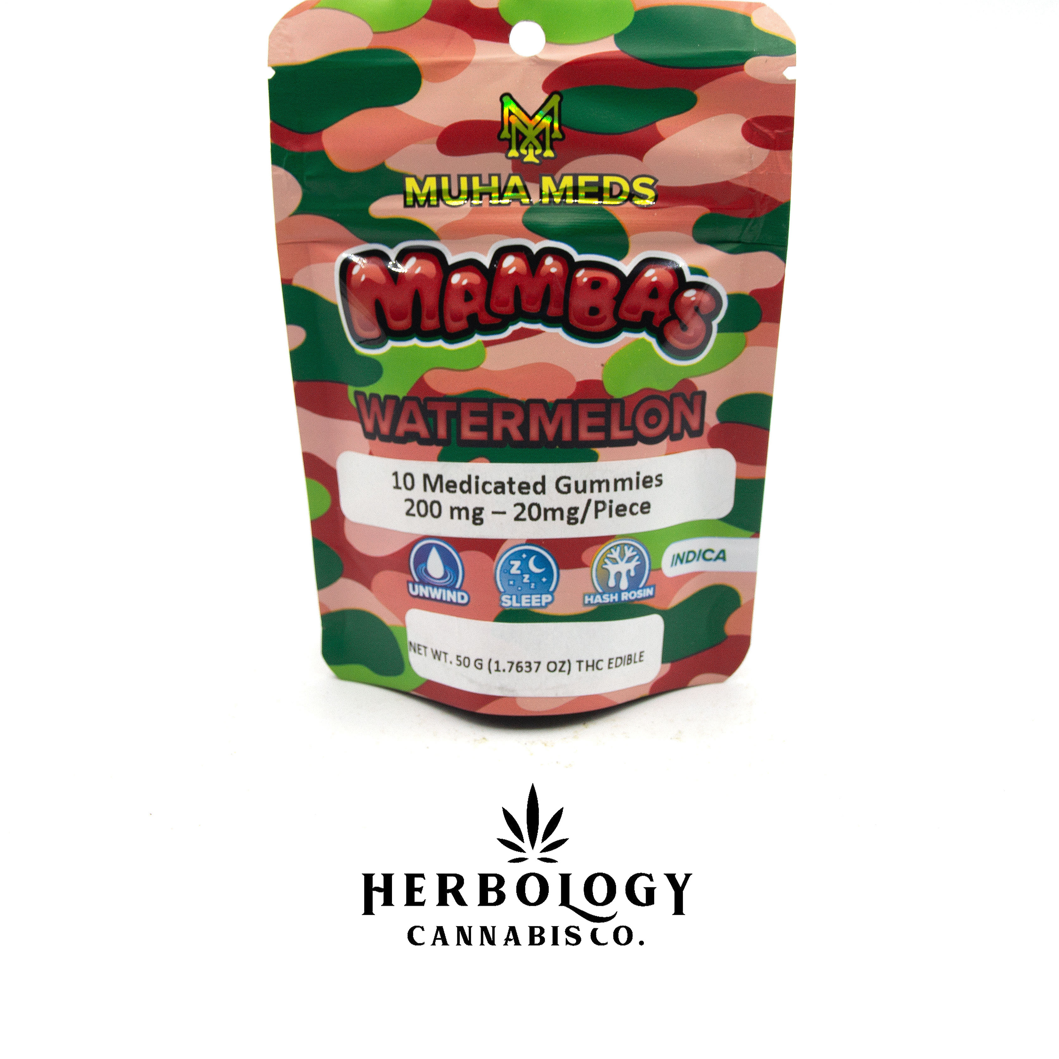 Photograph of product: Muha Meds Mambas | Gummy | Watermelon | 200mg