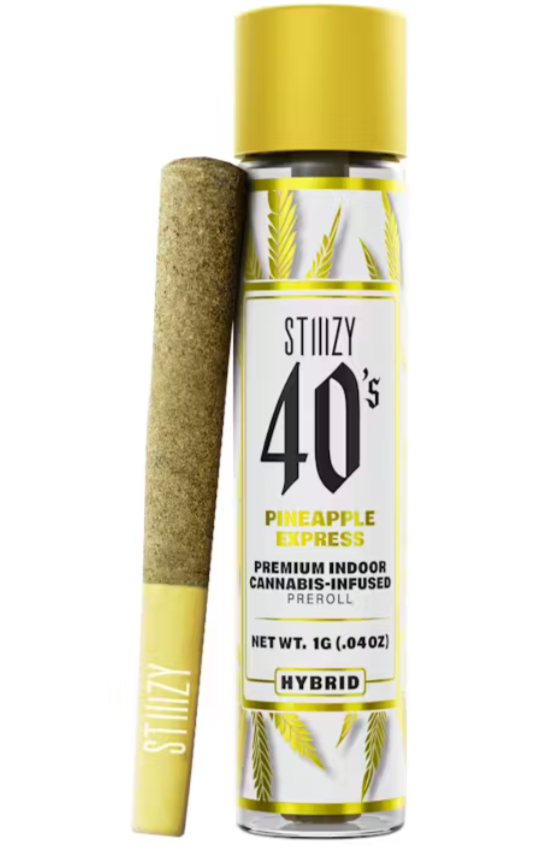 Photograph of product: Stiiizy | 40's 1g Live Resin & Kief Infused Pre Roll | Pineapple Express