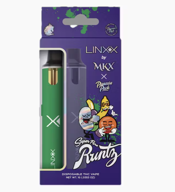Photograph of product: MKX Linxx - Disposable 1g - x Pressure Pack - Super Pure Runtz