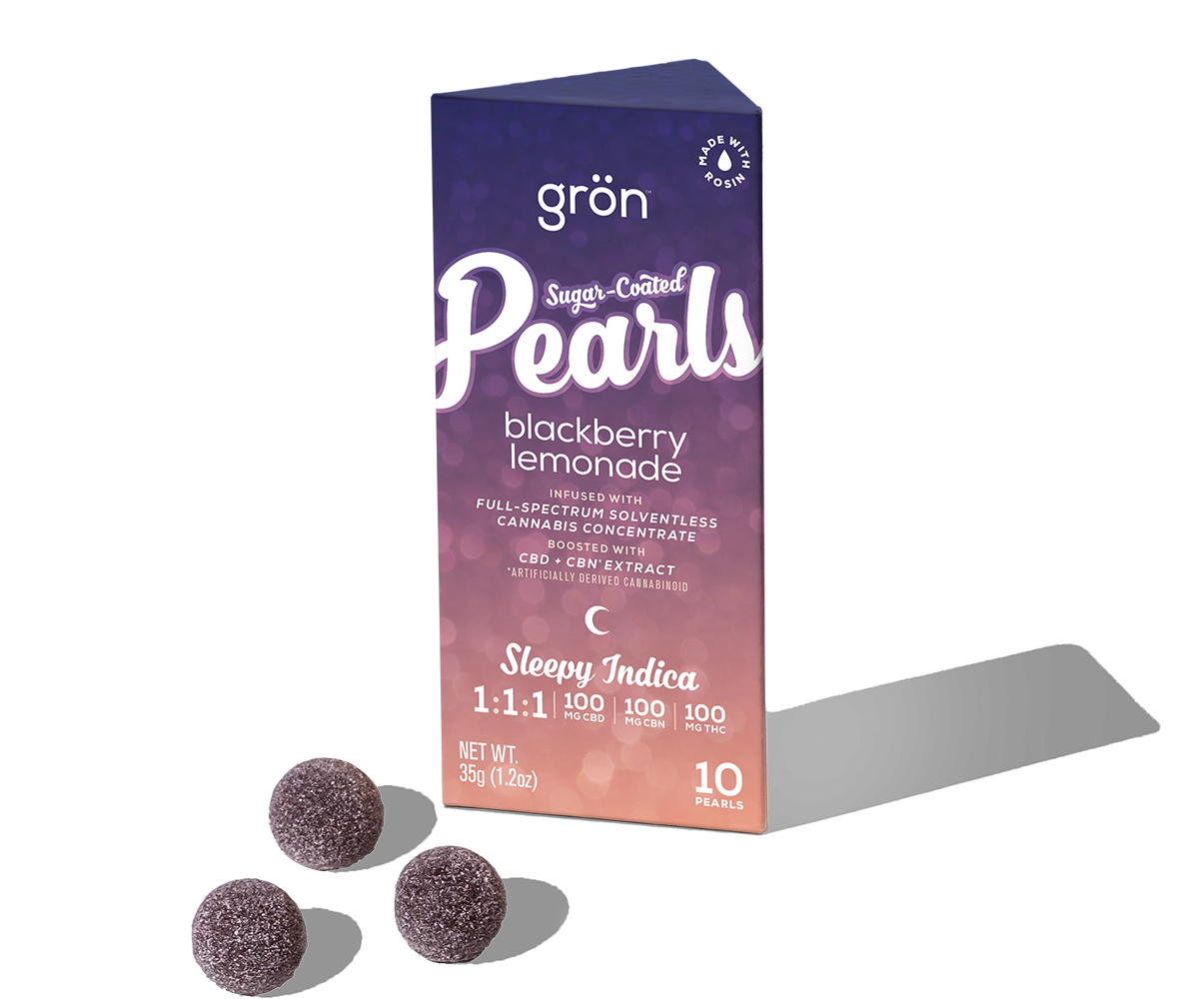 Photograph of product: (100MG) 1:1:1 Blackberry Lemonade Pearls | Gron