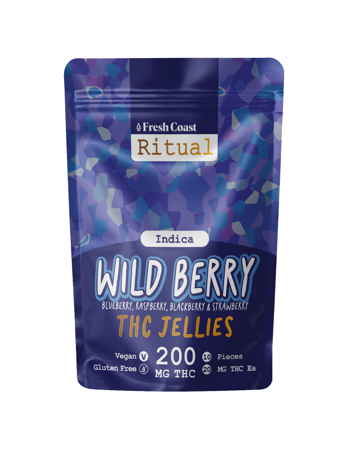 Photograph of product: Ritual Wild Berry Jellies Gummies 200mg Rec