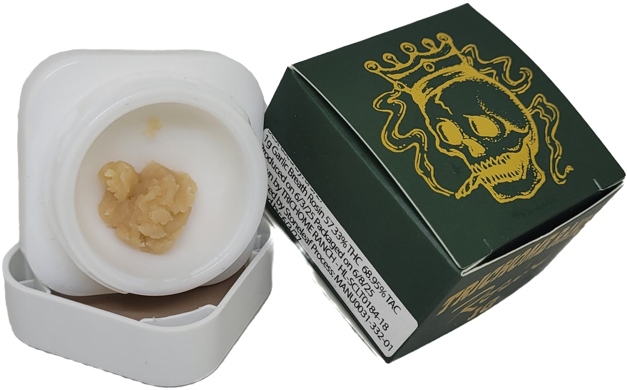 Photograph of product: Garlic Breath au chocolat Rosin | Trichome Ranch