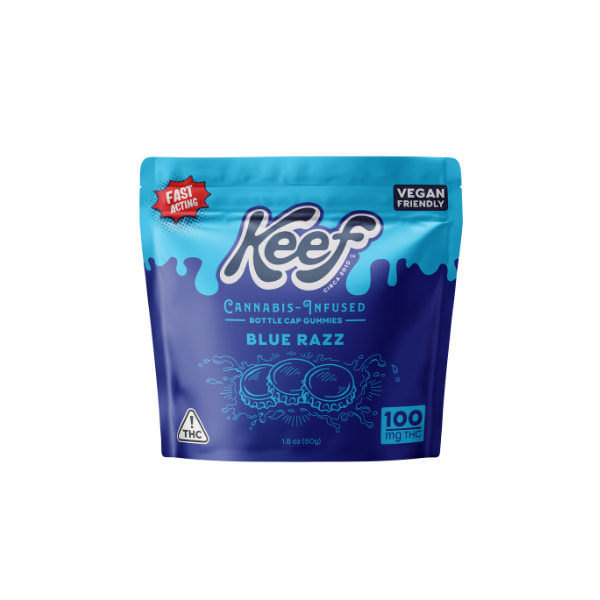 Photograph of product: Keef Blue Razz Gummies 100mg