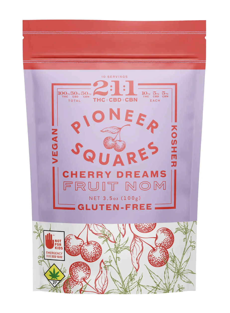 Photograph of product: Cherry Dreams TH-oui:CBD:CBN Fruit Noms, 10-Pack