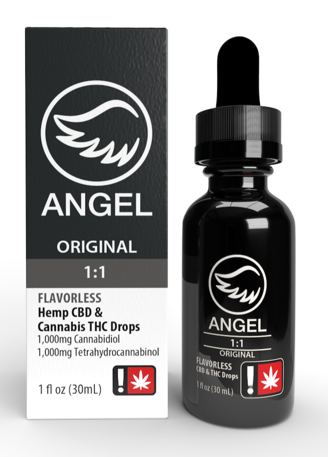 Photograph of product: Angel 1:1 Tincture : CBD:TH-oui Unflavored Drops