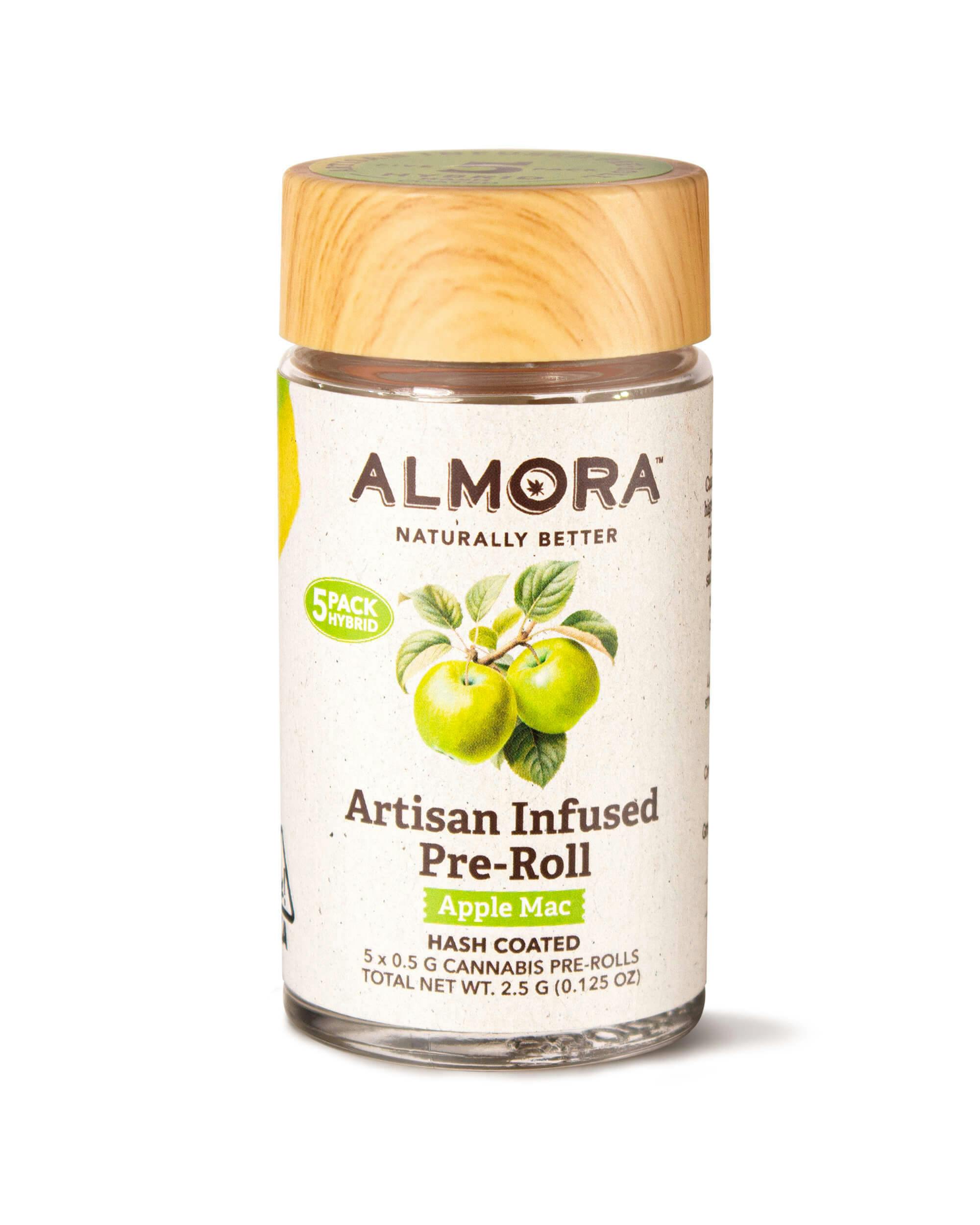 Photograph of product: ALMORA FARM | APPLE MAC | ARTISIAN INFUSED PRE-ROLLS | 5PK
