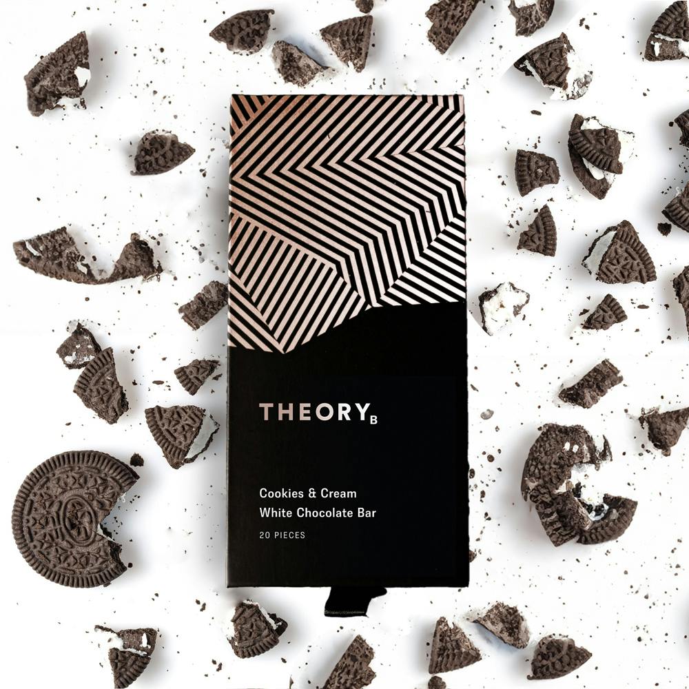 Photograph of product: 100MG Chocolate THEORYb Cookies & Cream