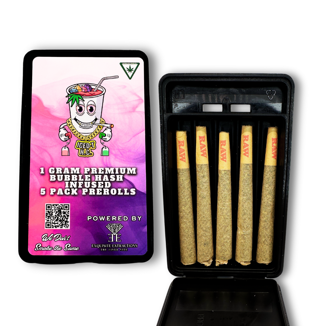 Photograph of product: Iced-T H.C. | Bubble Bath | Bubble au chocolat Infused Preroll 5pk