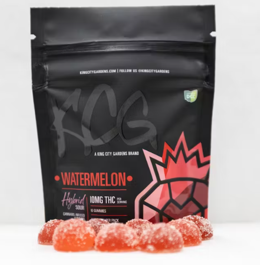 Photograph of product: KCG | Sour Watermelon 10pc | 100mg Liquid Diamond Gummies