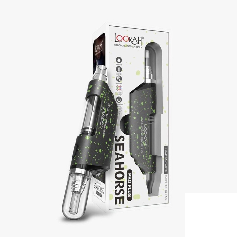 Photograph of product: Lookah Seahorse Pro Plus Black-Green Spatter