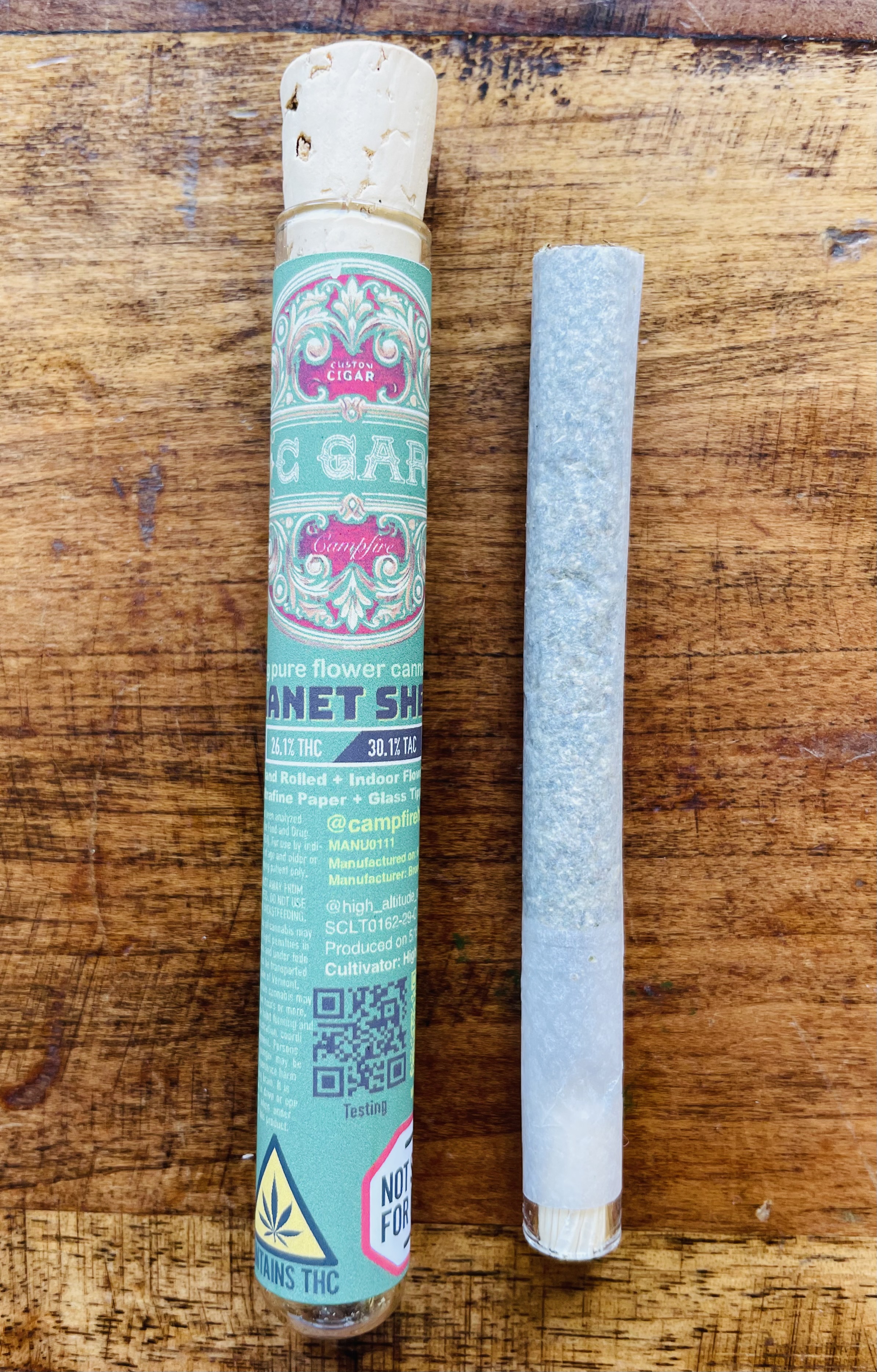 Photograph of product: Brookfield Buds | Planet Sherb Cannagar | Pre-Roll | 1.5g | 26.1% TH-oui