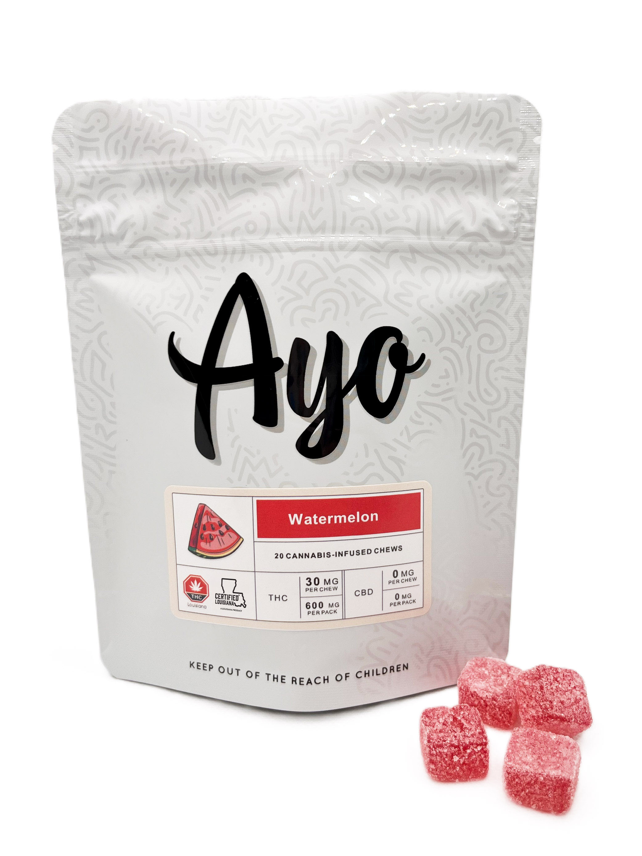 Photograph of product: Ayo: Gummies | Watermelon | 600mg | 20pk