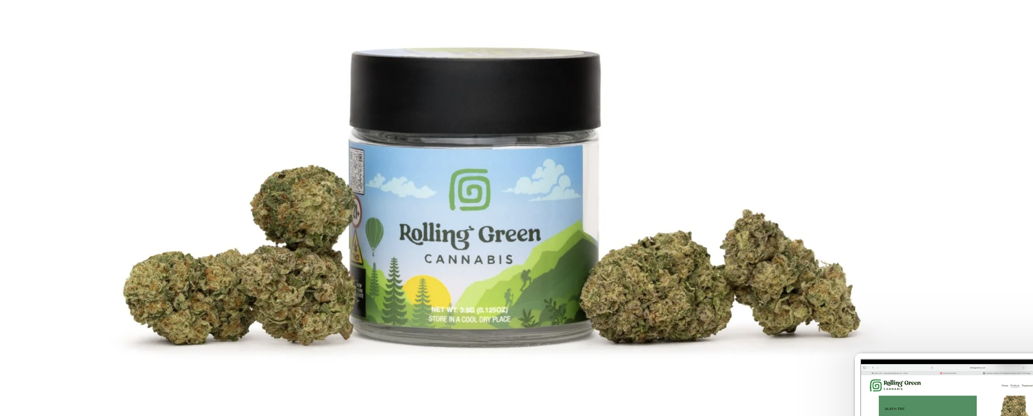 Photograph of product: Rolling Green - Gelato (HS) - 25.12% - Flower - 3.5g