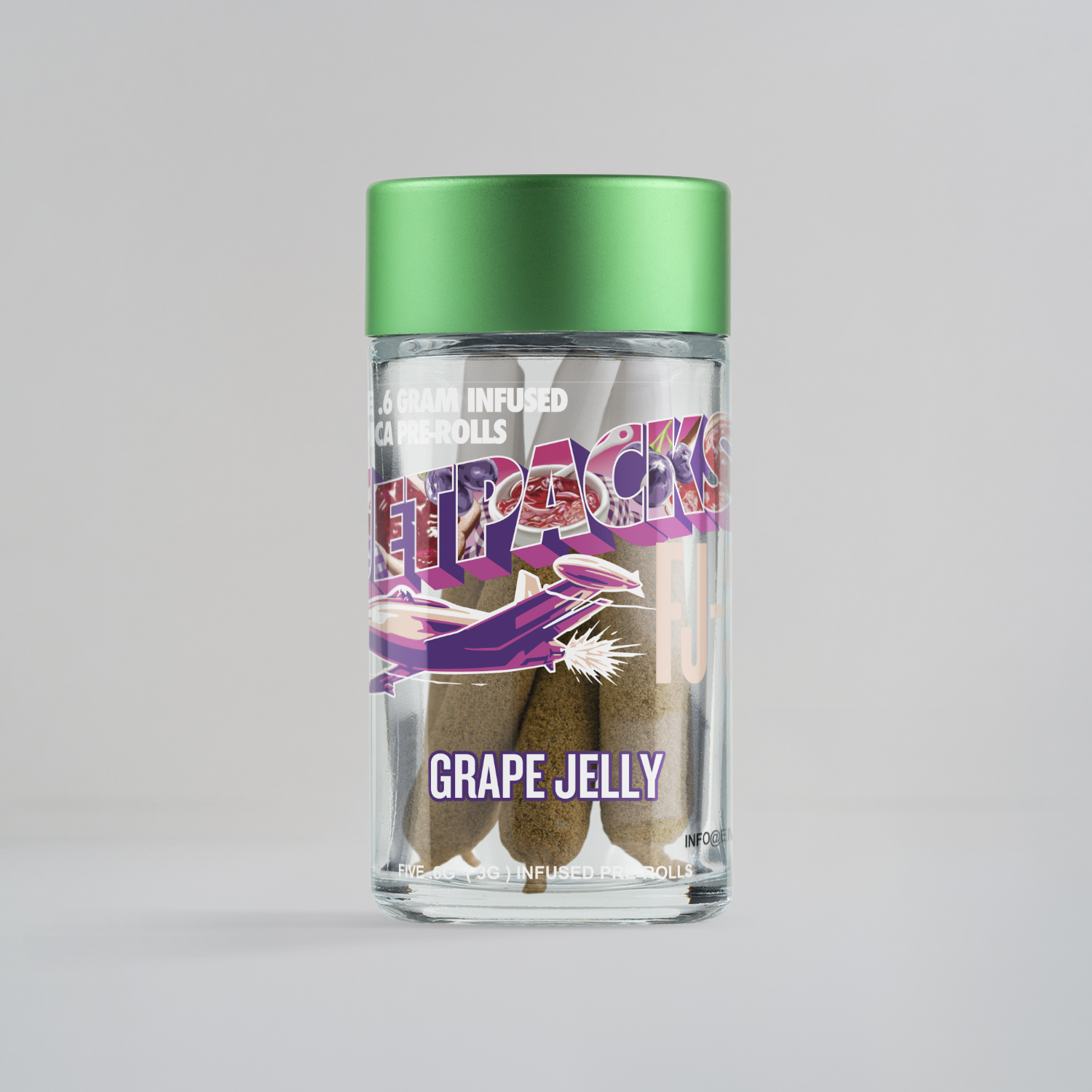 Photograph of product: Grape Jelly FJ-3 Infused Pre-rolls | 0.6G 5-Pack