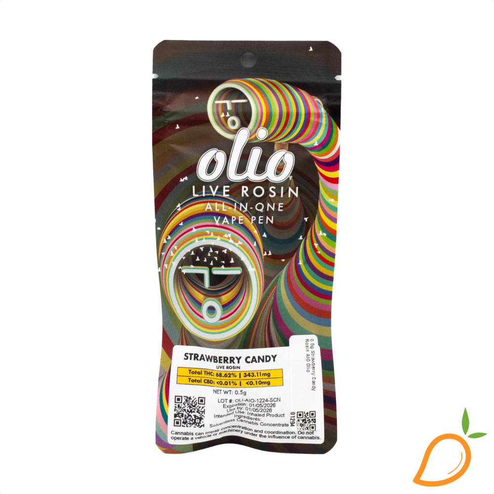 Photograph of product: 0.5g Strawberry Candy Rosin AIO Olio
