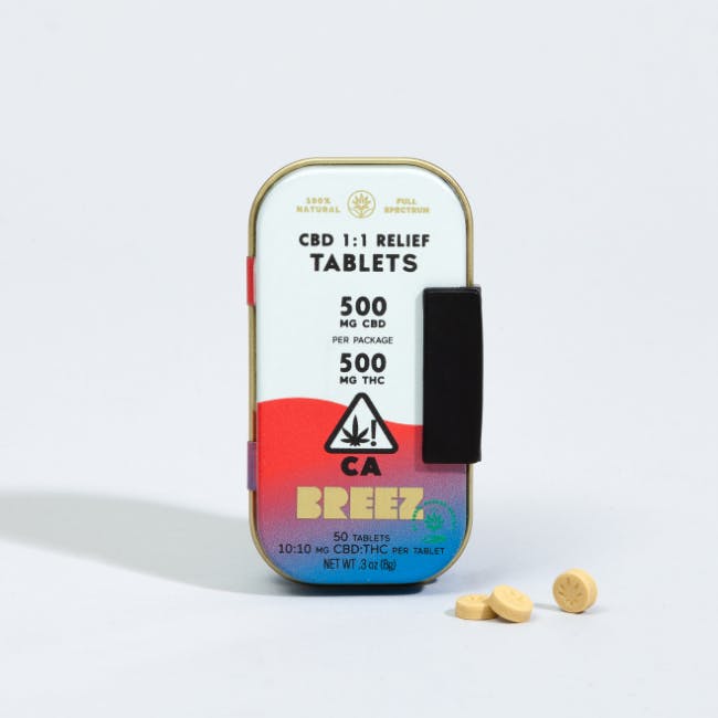 Photograph of product: CBD 1:1 Relief Tablets